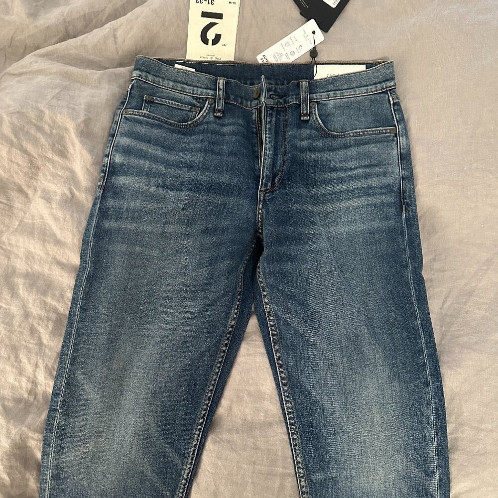rag & bone Slim Men's Jeans in Faded Blue Wash